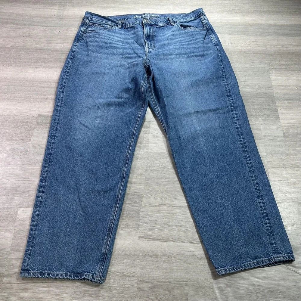 American Eagle 90s‎ Straight Jeans Womens 20 Blue High Rise Relaxed 44x31 Denim